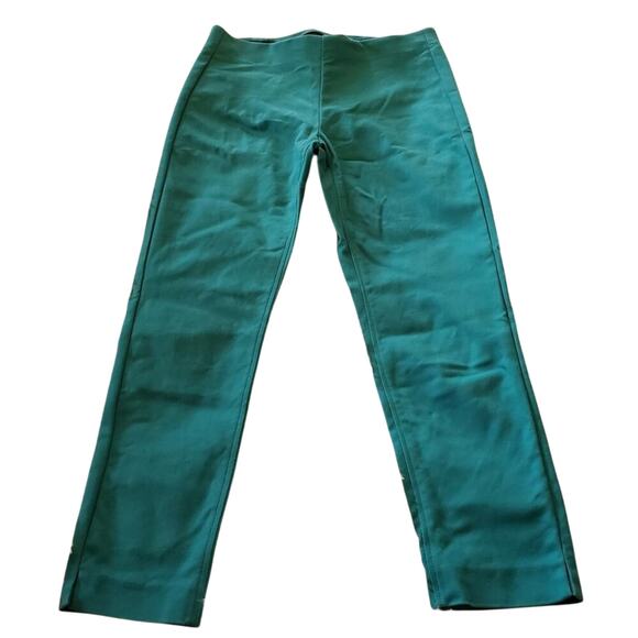 2/$30 Crosby Teal Elastic Waist Cropped Pants Size 2 Business Casual Colorful - Picture 1 of 8